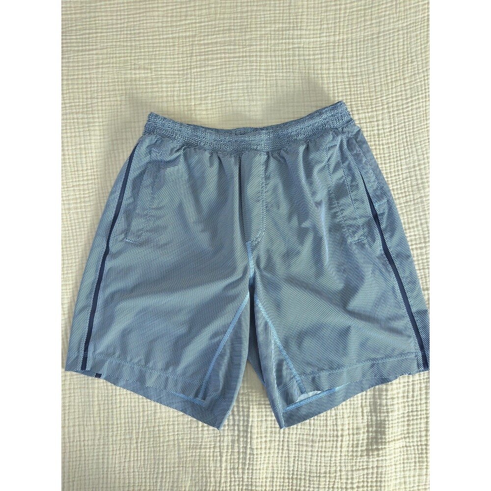 LULULEMON Pace Breaker Blue w/Stripes Lined Shorts Mens Size Large